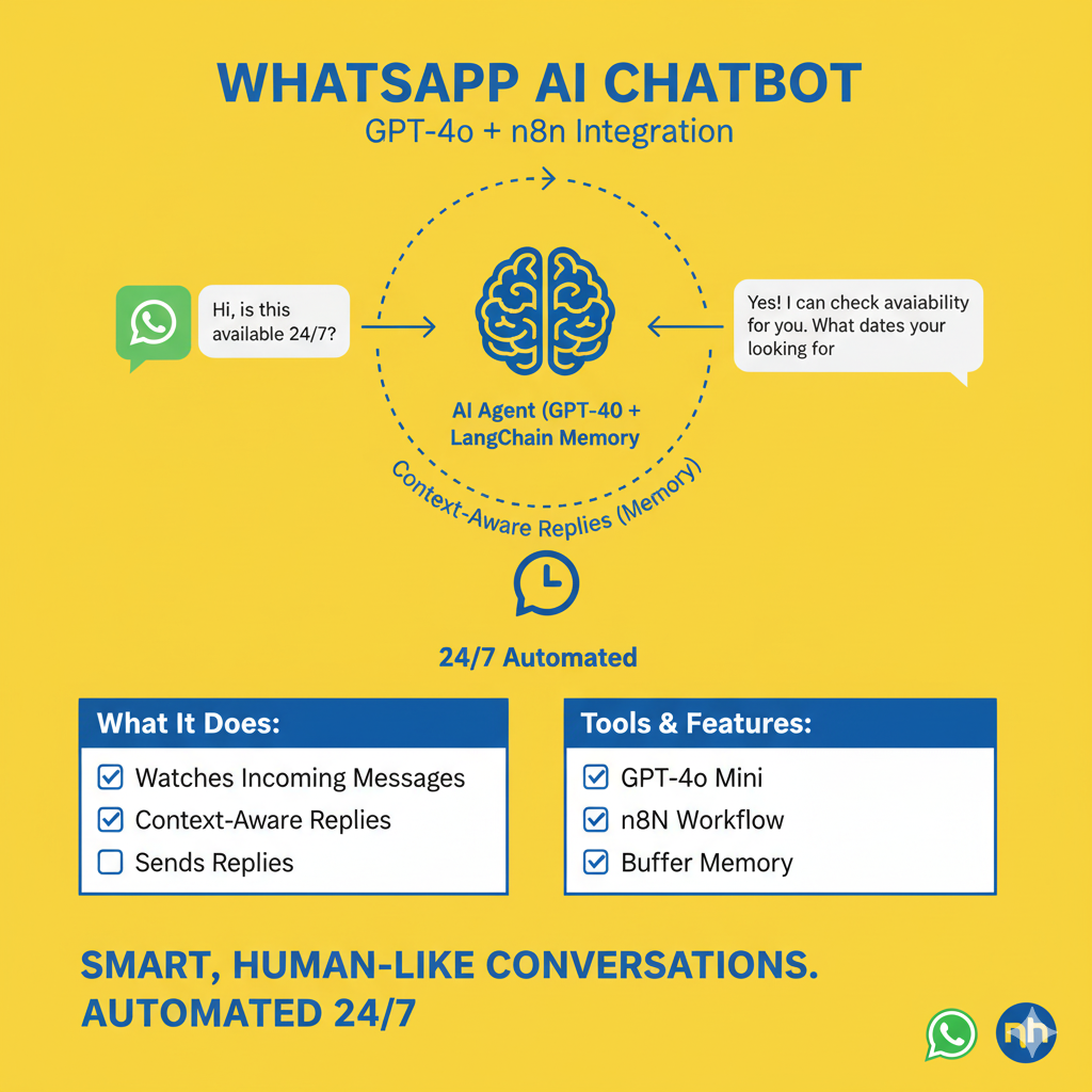 WhatsApp AI Chatbot (GPT-4o + n8n Integration)