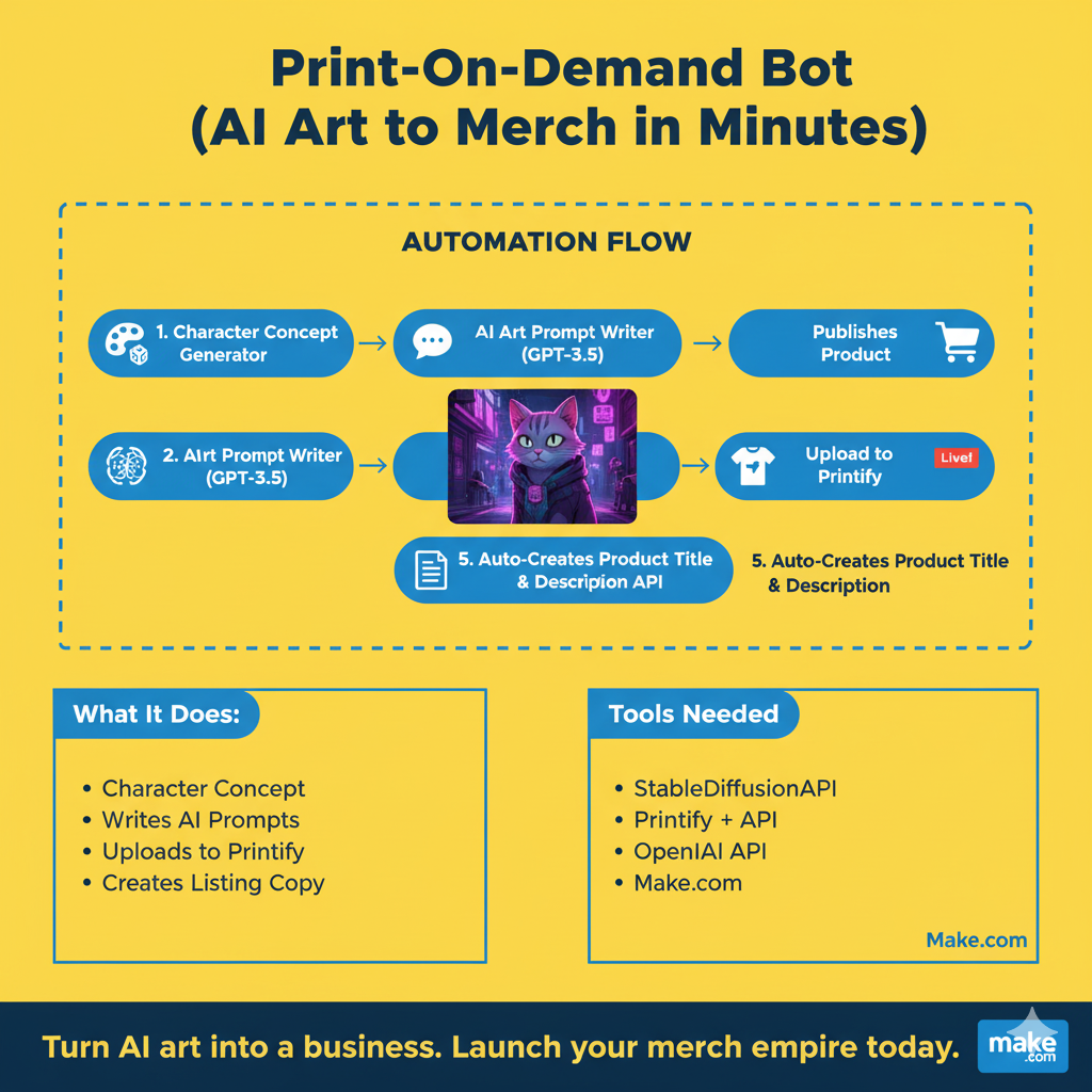Print-On-Demand Bot (AI Art to Merch in Minutes)