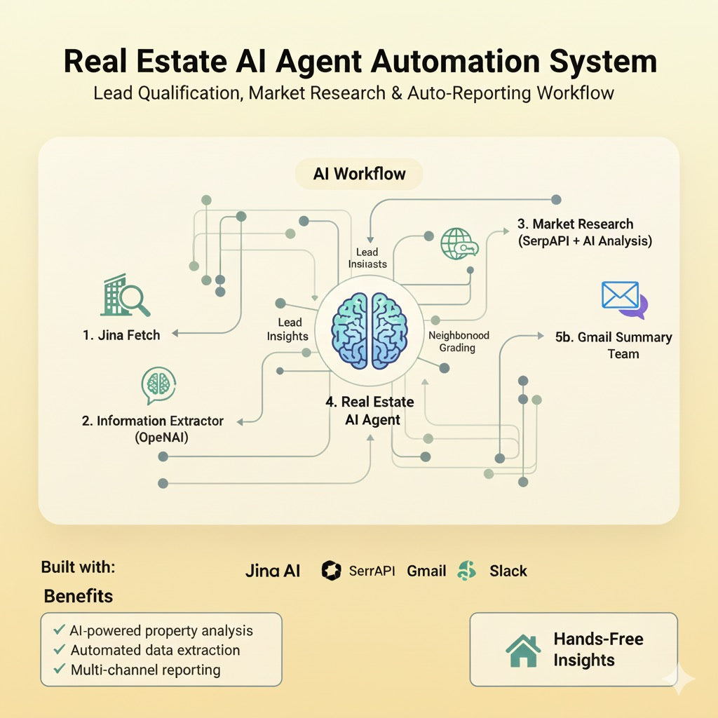 Real Estate AI Agent Automation System — Lead Qualification, Market Research & Auto-Reporting Workflow