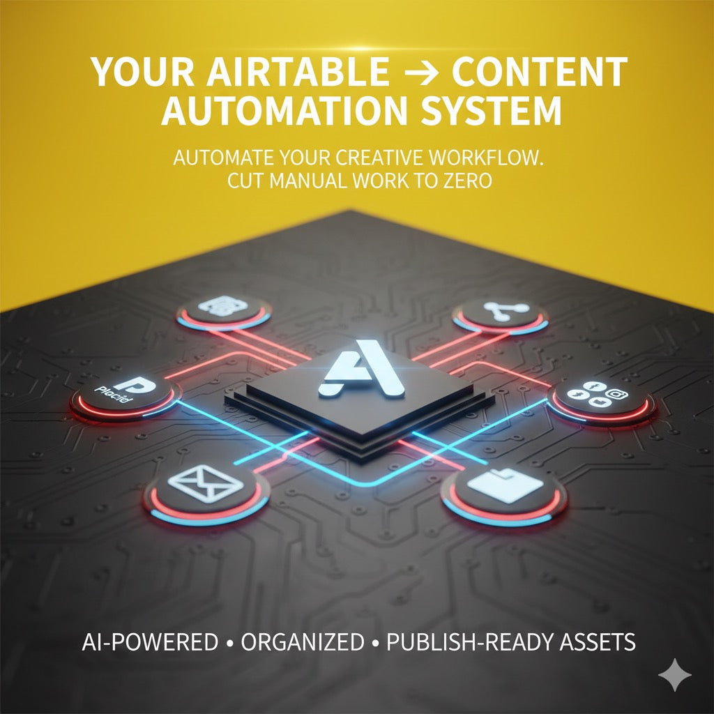 Airtable Trigger Content Automation System – Auto-Generate Content, Images & video (Make.com)