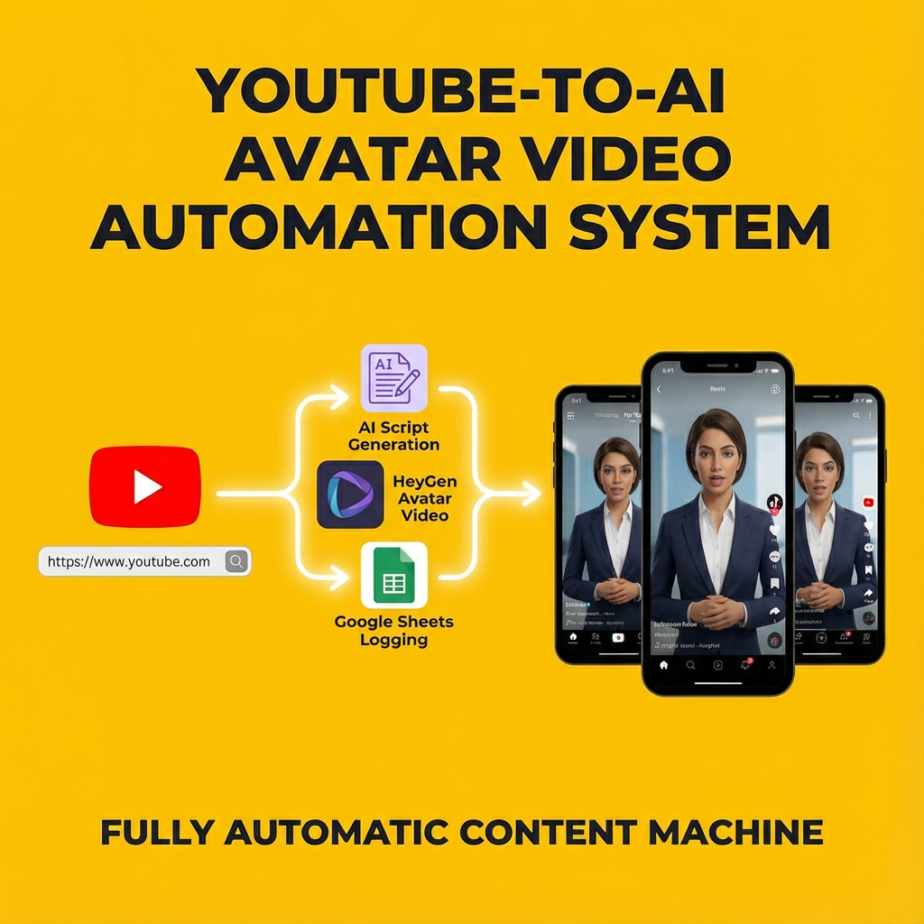 YouTube-to-AI Avatar Video Automation — Instantly Turn Any YouTube Link Into Polished Avatar Videos (N8n)