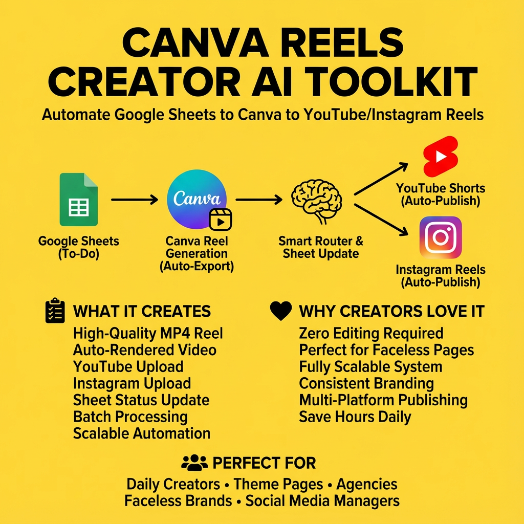 Canva Reels Creator AI Toolkit (Make.com)