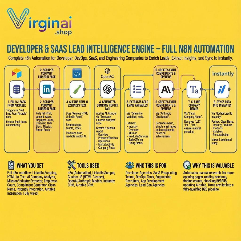 Developer Lead Enrichment & Company Intelligence Engine – Full n8n Automation